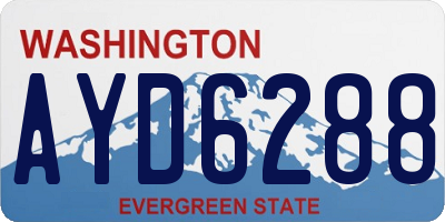 WA license plate AYD6288