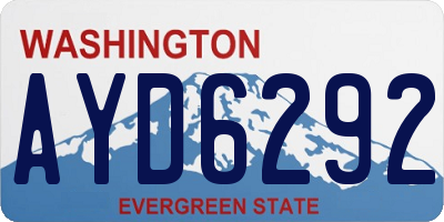 WA license plate AYD6292