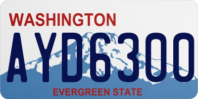 WA license plate AYD6300