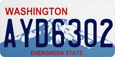 WA license plate AYD6302