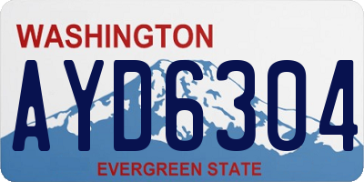WA license plate AYD6304