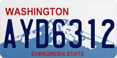 WA license plate AYD6312