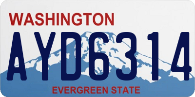 WA license plate AYD6314