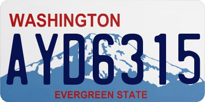 WA license plate AYD6315