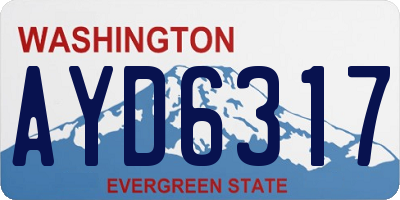 WA license plate AYD6317
