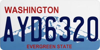 WA license plate AYD6320
