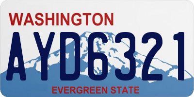 WA license plate AYD6321