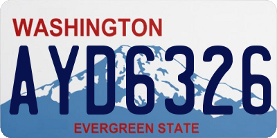 WA license plate AYD6326