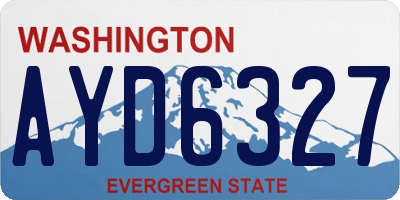 WA license plate AYD6327