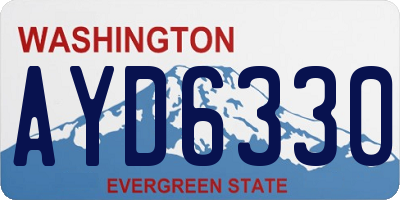 WA license plate AYD6330