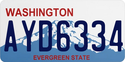WA license plate AYD6334