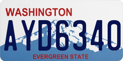 WA license plate AYD6340