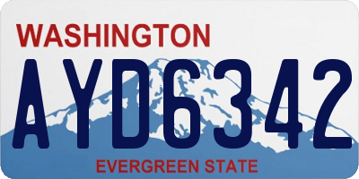 WA license plate AYD6342