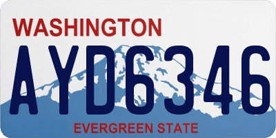 WA license plate AYD6346