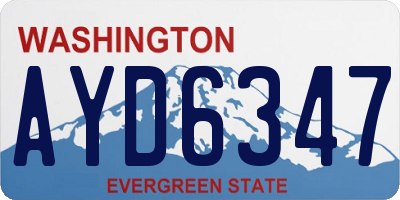 WA license plate AYD6347
