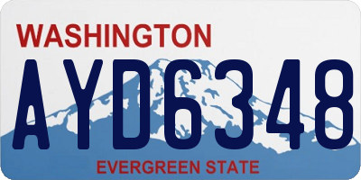 WA license plate AYD6348