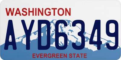 WA license plate AYD6349