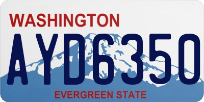 WA license plate AYD6350