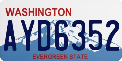 WA license plate AYD6352