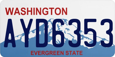 WA license plate AYD6353