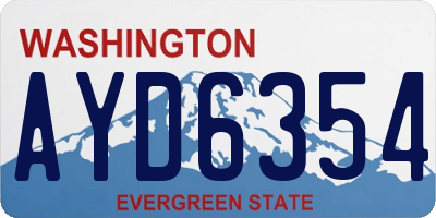 WA license plate AYD6354