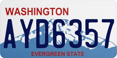 WA license plate AYD6357