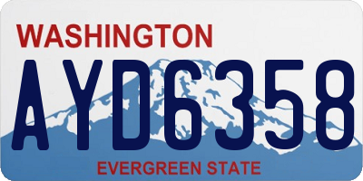 WA license plate AYD6358