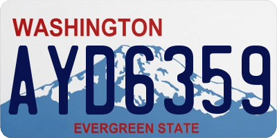 WA license plate AYD6359