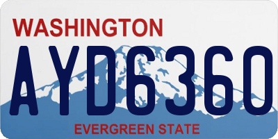 WA license plate AYD6360