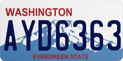 WA license plate AYD6363