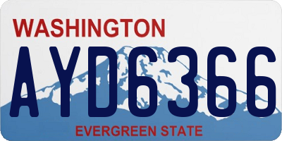 WA license plate AYD6366