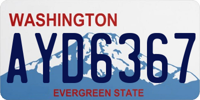 WA license plate AYD6367