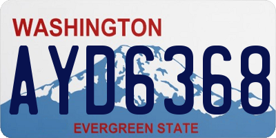 WA license plate AYD6368