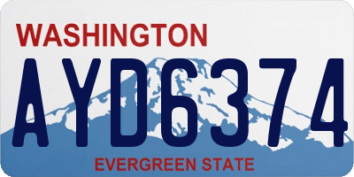 WA license plate AYD6374