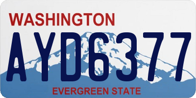 WA license plate AYD6377