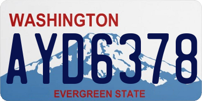 WA license plate AYD6378