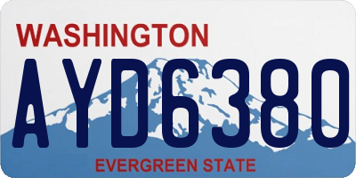 WA license plate AYD6380
