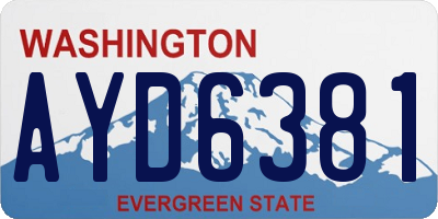 WA license plate AYD6381
