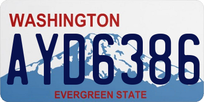 WA license plate AYD6386
