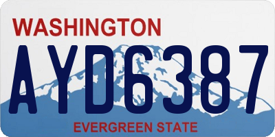 WA license plate AYD6387