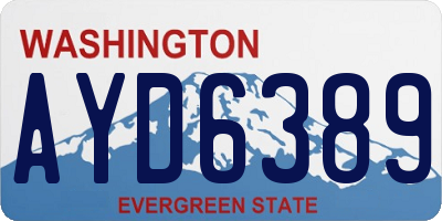 WA license plate AYD6389