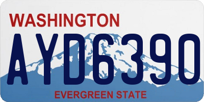 WA license plate AYD6390