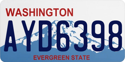 WA license plate AYD6398