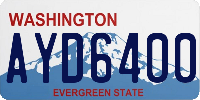 WA license plate AYD6400