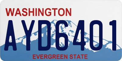 WA license plate AYD6401