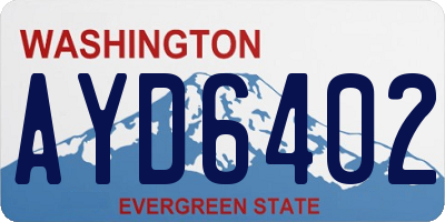 WA license plate AYD6402