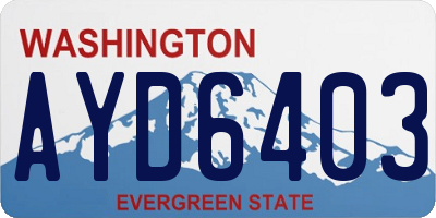 WA license plate AYD6403