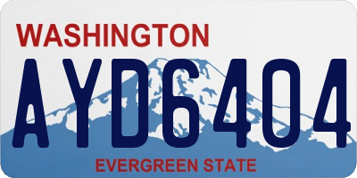 WA license plate AYD6404