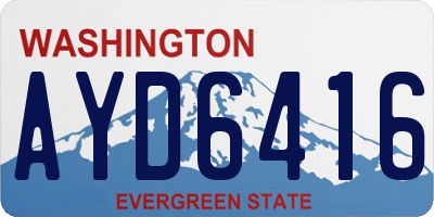 WA license plate AYD6416