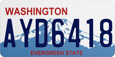 WA license plate AYD6418